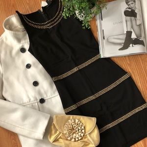 H&M black and gold chain dress
